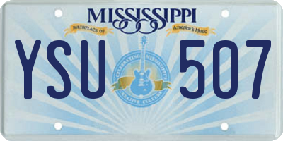 MS license plate YSU507