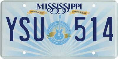 MS license plate YSU514