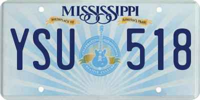 MS license plate YSU518