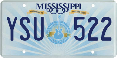MS license plate YSU522