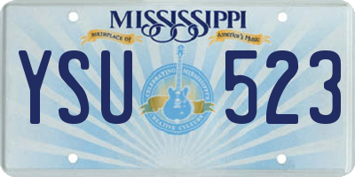 MS license plate YSU523