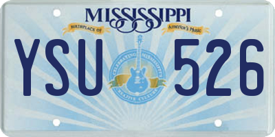 MS license plate YSU526