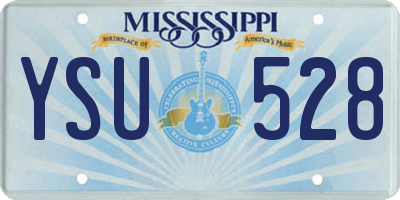 MS license plate YSU528
