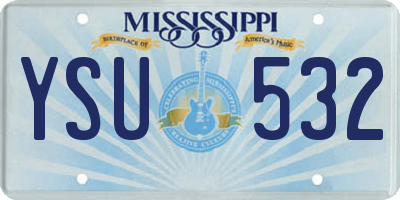 MS license plate YSU532
