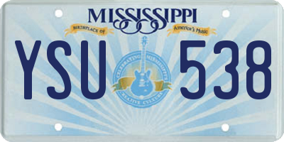 MS license plate YSU538