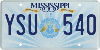 MS license plate YSU540
