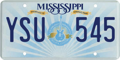MS license plate YSU545