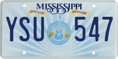 MS license plate YSU547