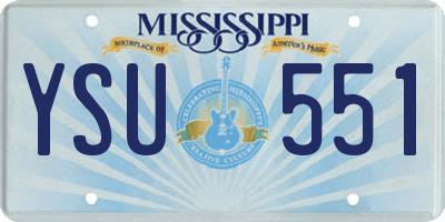 MS license plate YSU551