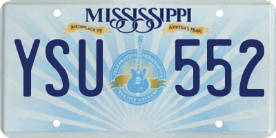 MS license plate YSU552