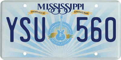 MS license plate YSU560