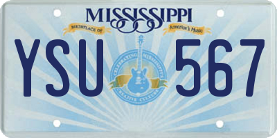 MS license plate YSU567