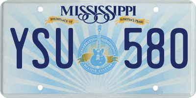 MS license plate YSU580