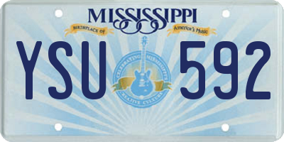 MS license plate YSU592