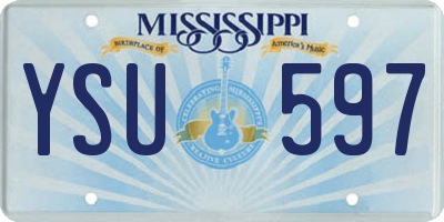 MS license plate YSU597