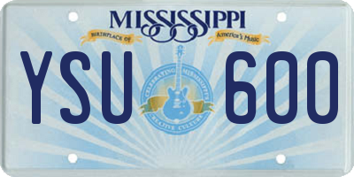 MS license plate YSU600