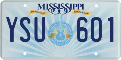 MS license plate YSU601