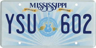 MS license plate YSU602