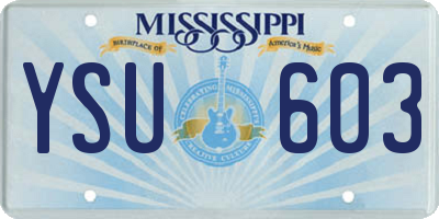 MS license plate YSU603