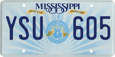 MS license plate YSU605