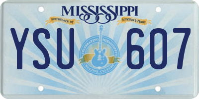 MS license plate YSU607
