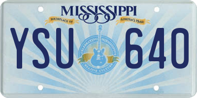 MS license plate YSU640