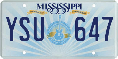 MS license plate YSU647