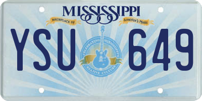 MS license plate YSU649