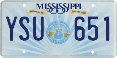 MS license plate YSU651