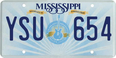 MS license plate YSU654