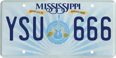 MS license plate YSU666