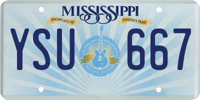 MS license plate YSU667