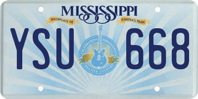MS license plate YSU668