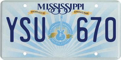 MS license plate YSU670