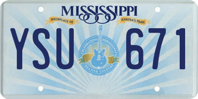 MS license plate YSU671
