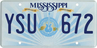 MS license plate YSU672