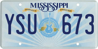 MS license plate YSU673