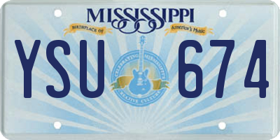 MS license plate YSU674