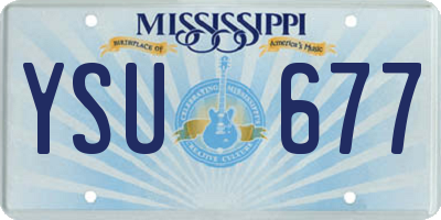 MS license plate YSU677