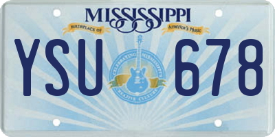 MS license plate YSU678