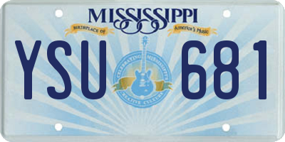 MS license plate YSU681