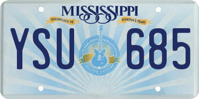 MS license plate YSU685