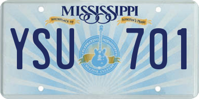 MS license plate YSU701
