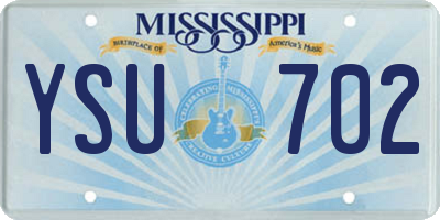 MS license plate YSU702