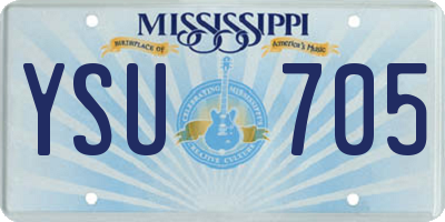 MS license plate YSU705