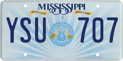 MS license plate YSU707