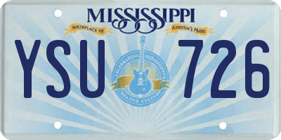 MS license plate YSU726