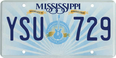 MS license plate YSU729