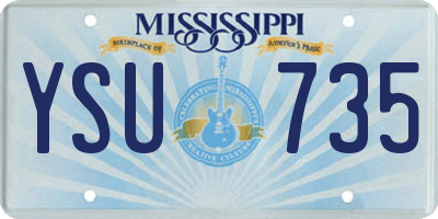 MS license plate YSU735