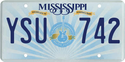 MS license plate YSU742